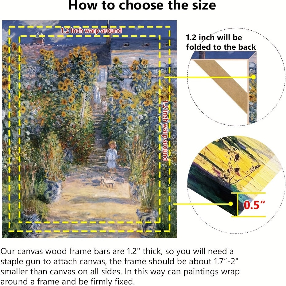 1 set Easy-to-Use DIY Wood Canvas Stretcher Frame Kit for Gallery Wrap Oil Paintings - Perfect for Wall Art Decor