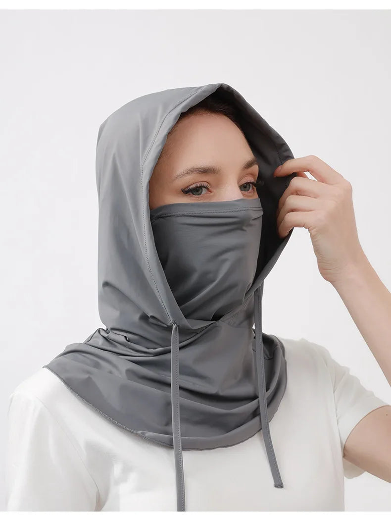 Balaclava Men Women Face Mask Sun/UV Protection Breathable Long Neck Covers for Cycling Motorcycle Fishing Hooded Sun hat mask