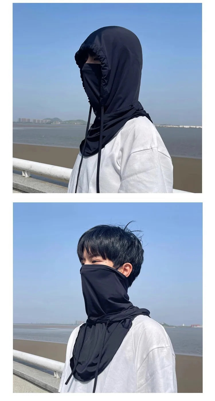 Balaclava Men Women Face Mask Sun/UV Protection Breathable Long Neck Covers for Cycling Motorcycle Fishing Hooded Sun hat mask