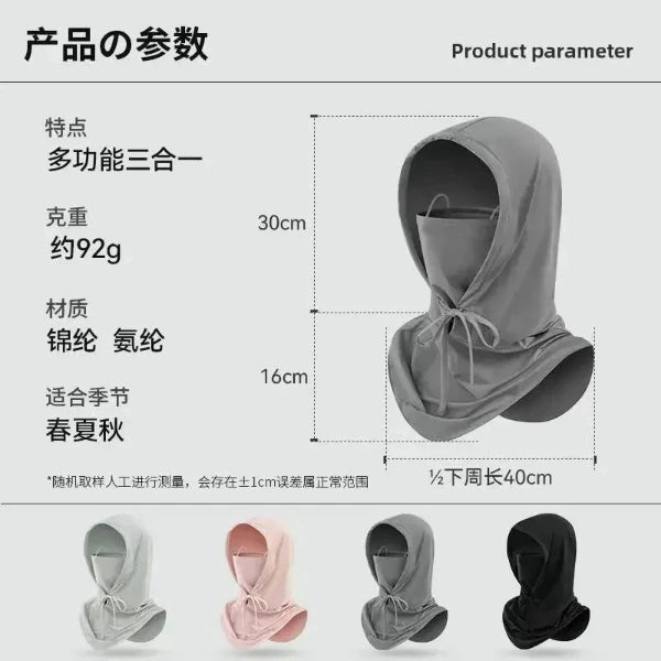 Balaclava Face Mask Sun/UV Protection Breathable Long Neck Covers for Hooded Sun Hat Mask