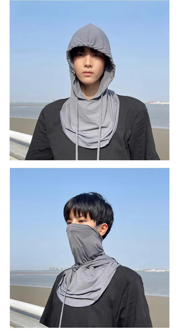 Balaclava Men Women Face Mask Sun/UV Protection Breathable Long Neck Covers for Cycling Motorcycle Fishing Hooded Sun hat mask