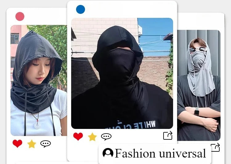Balaclava Men Women Face Mask Sun/UV Protection Breathable Long Neck Covers for Cycling Motorcycle Fishing Hooded Sun hat mask