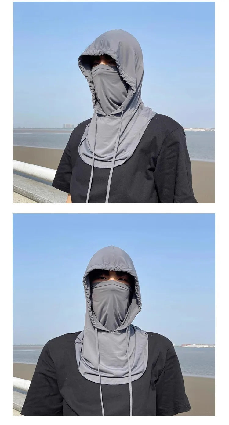 Balaclava Men Women Face Mask Sun/UV Protection Breathable Long Neck Covers for Cycling Motorcycle Fishing Hooded Sun hat mask