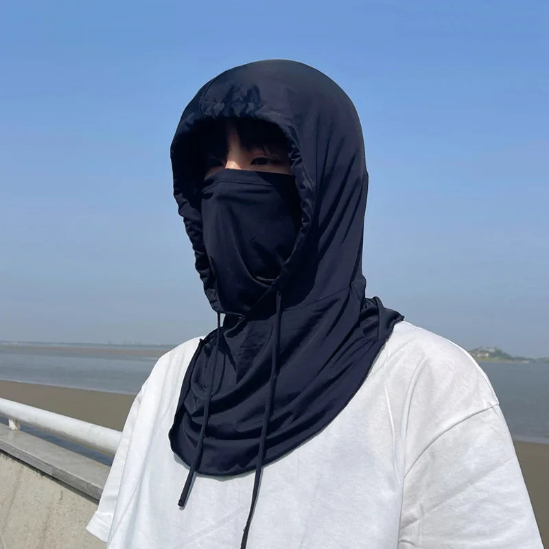 Balaclava Men Women Face Mask Sun/UV Protection Breathable Long Neck Covers for Cycling Motorcycle Fishing Hooded Sun hat mask