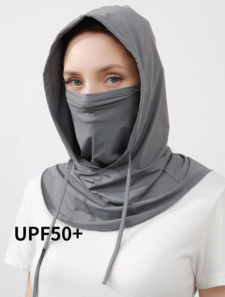 Balaclava Men Women Face Mask Sun/UV Protection Breathable Long Neck Covers for Cycling Motorcycle Fishing Hooded Sun hat mask
