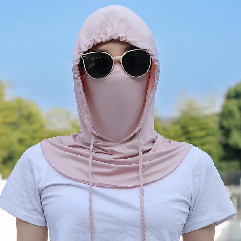 Balaclava Men Women Face Mask Sun/UV Protection Breathable Long Neck Covers for Cycling Motorcycle Fishing Hooded Sun hat mask