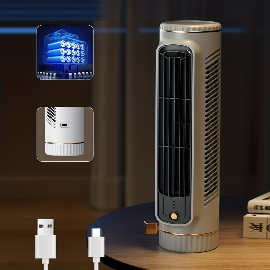 Quiet 3-Speed Portable Fan - USB Rechargeable with 8-Hour Cool Airflow